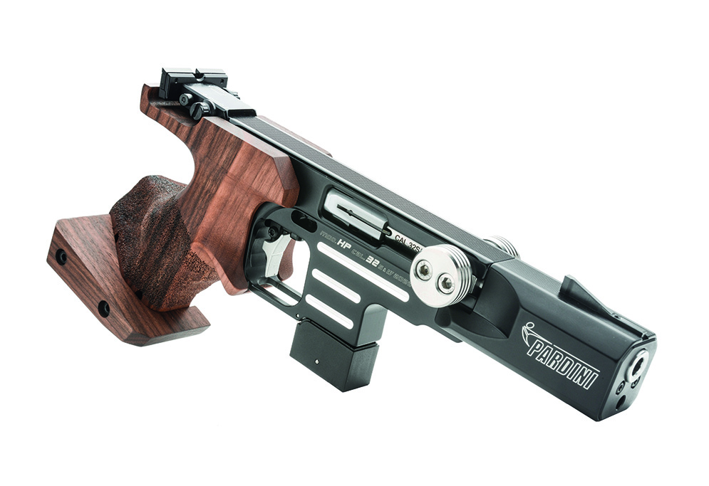 Pardini HP täiskaliibriline püstol ergonoomilise puidust käepidemega